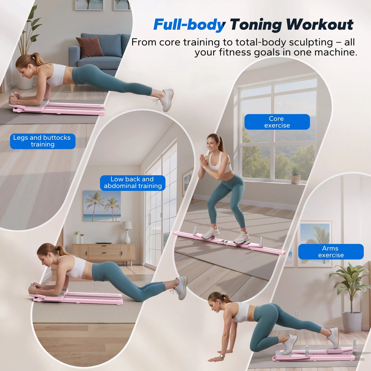 Portable Pilates Reformer Board