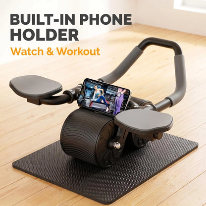 3-in-1 Ab Roller with Knee Pad & Phone Holder