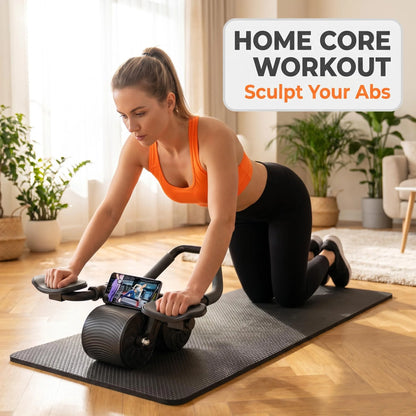 3-in-1 Ab Roller with Knee Pad & Phone Holder